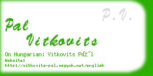 pal vitkovits business card